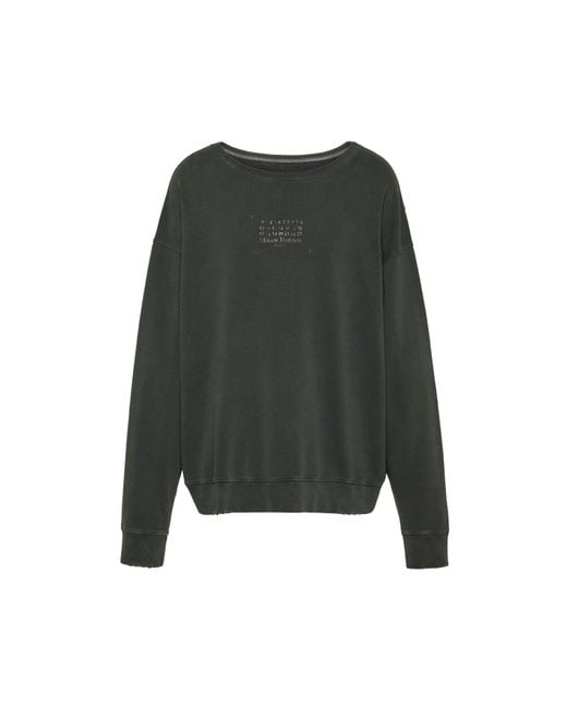 Maison Margiela Green Stamp Logo Sweatshirt for men