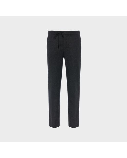 Maison Margiela Black Drawstring Wool Trousers for men