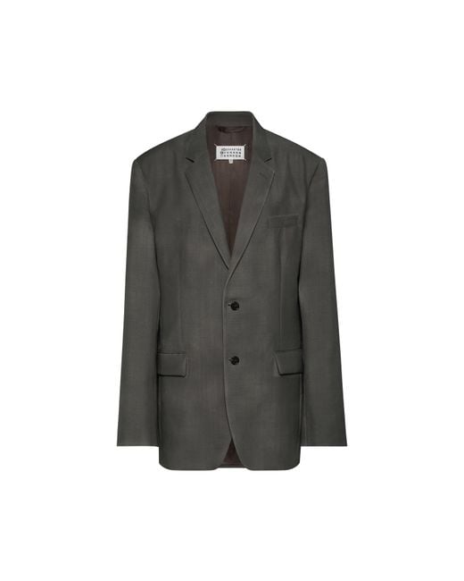 Maison Margiela Gray Mohair Wool Suit Jacket