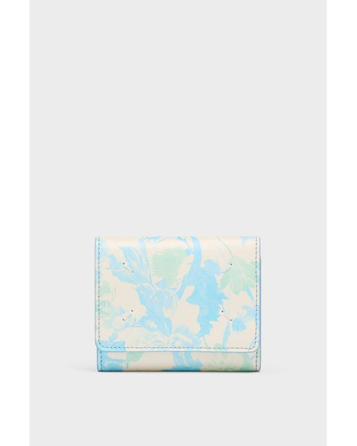 Maison Margiela Blue Leather Tri-Fold Wallet