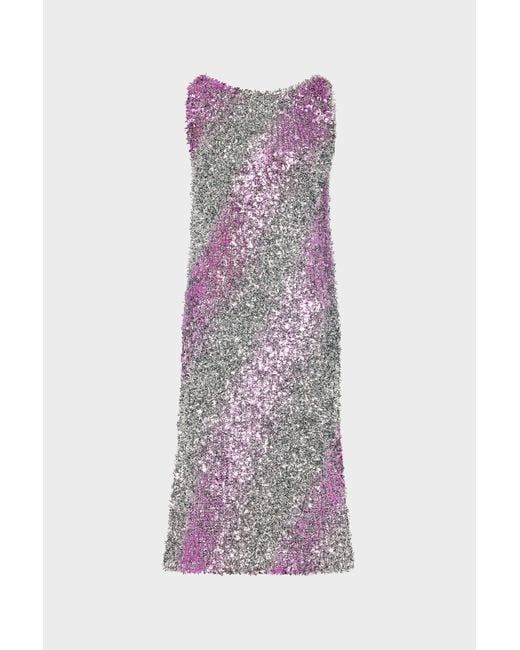 Maison Margiela Purple Foil Knit Midi Dress