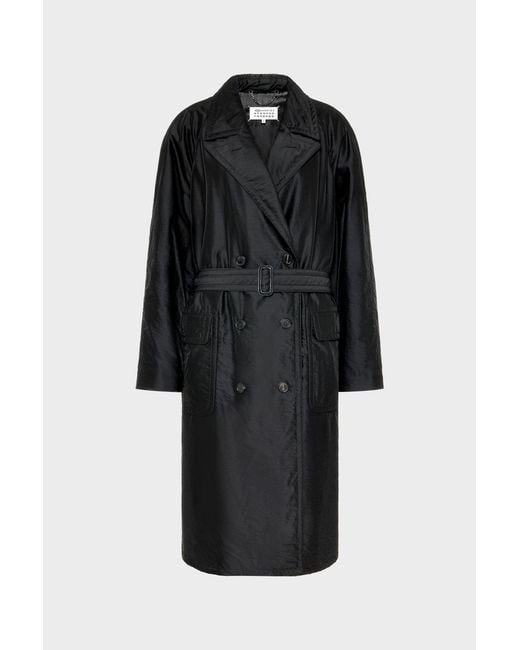 Maison Margiela Black Virgin Wool Double-Breasted Coat