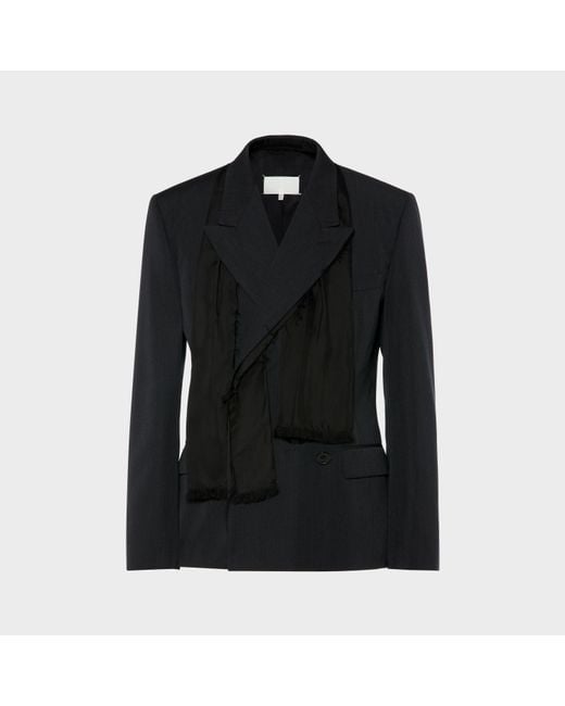 Maison Margiela Black Wool Scarf Jacket for men
