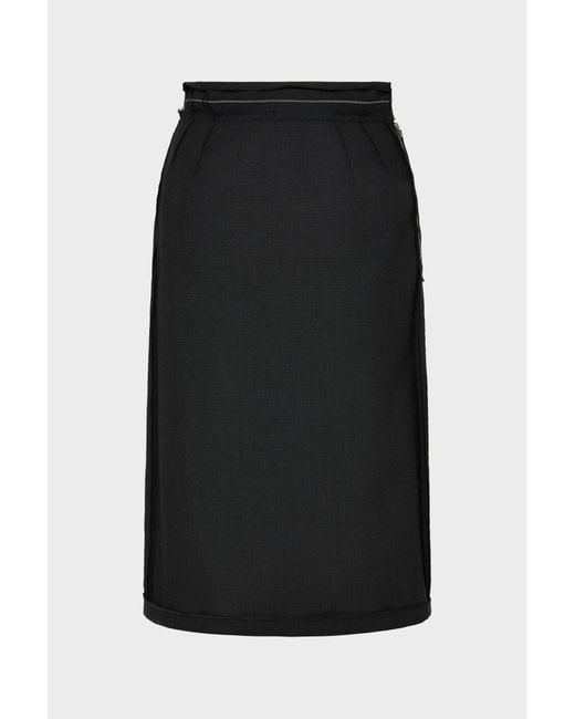 Maison Margiela Black Reversed Midi Skirt