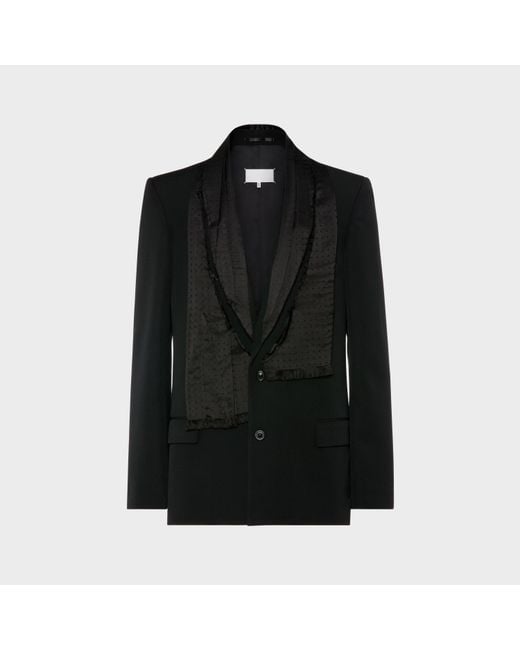 Maison Margiela Black Wool Scarf Jacket for men