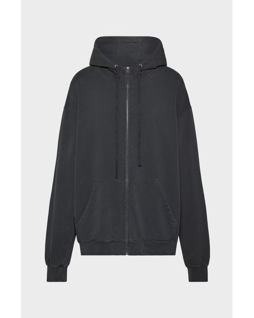 Maison Margiela Blue Embroidered Logo Hoodie for men