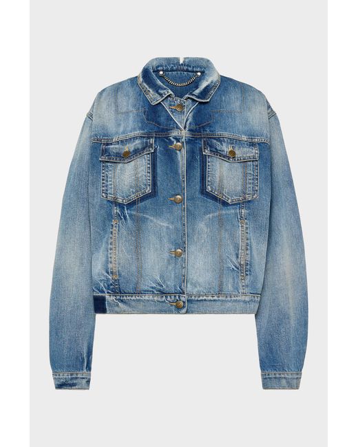 Maison Margiela Blue Folded Collar Denim Jacket