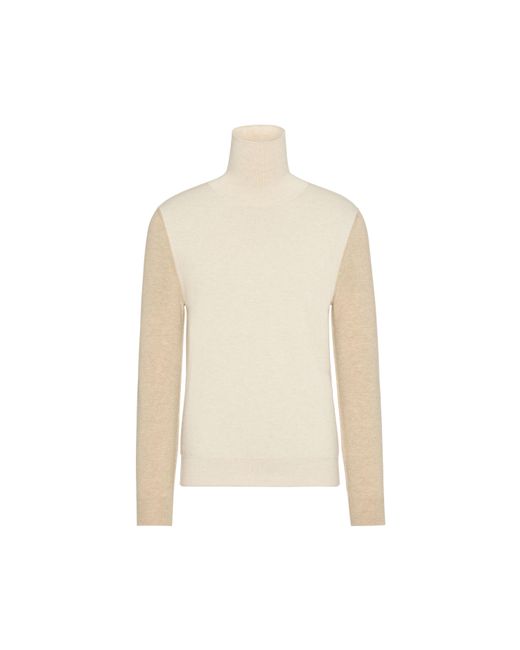 Maison Margiela Natural Two-Tone Wool Crewneck for men