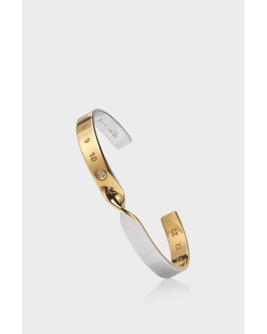 Maison Margiela Metallic Bracciale Rigido Numericl Intrecciato