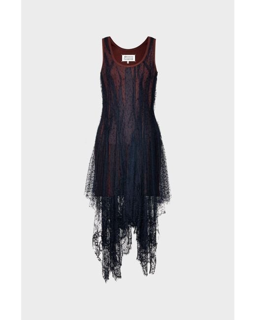 Maison Margiela Blue Lace Midi Dress