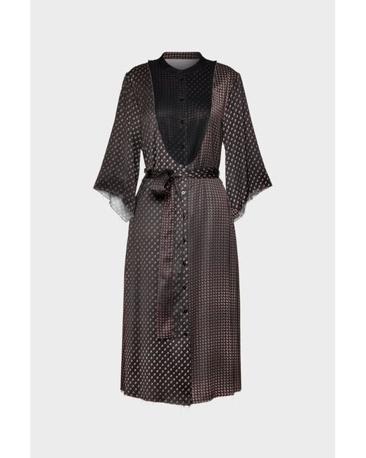 Maison Margiela Black Printed Midi Shirt Dress