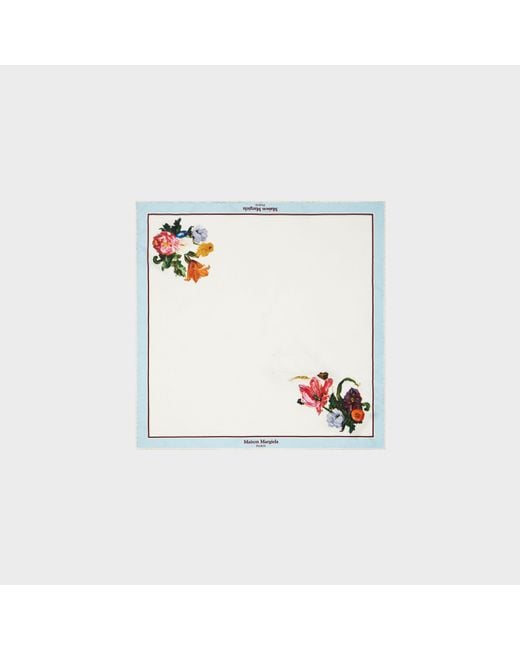 Maison Margiela White Silk Scarf