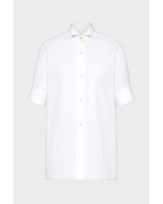 Maison Margiela White Cotton Short-Sleeve Shirt