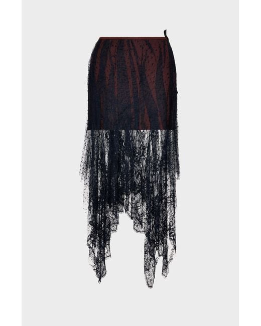 Maison Margiela Black Lace Midi Skirt