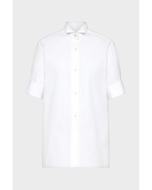 Maison Margiela White Cotton Short-Sleeve Shirt