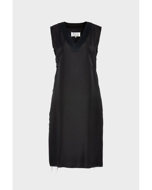 Maison Margiela Black Silk Midi Dress