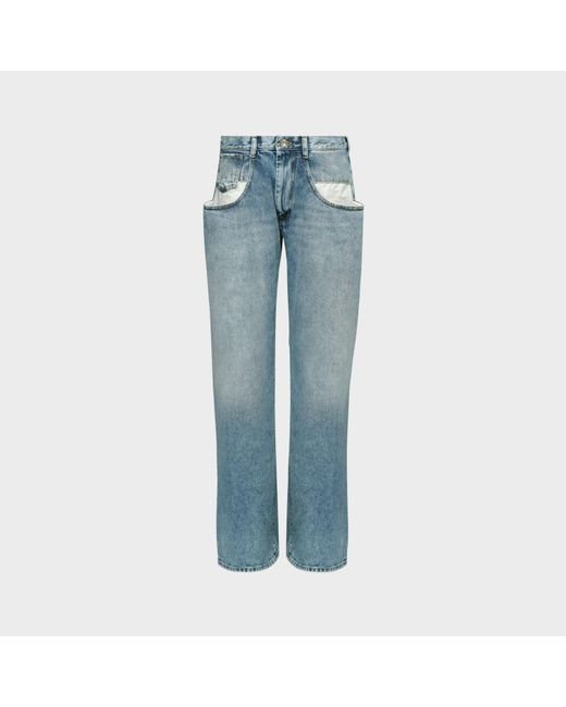 Maison Margiela Blue Straight Jeans With Contrasted Pockets