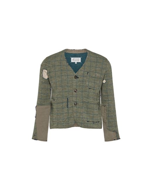 Maison Margiela Green Wool Cardigan for men