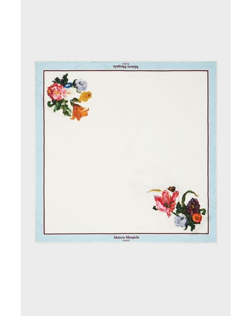 Maison Margiela White Silk Scarf