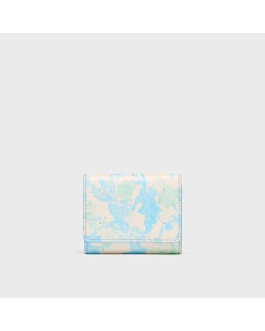 Maison Margiela Blue Leather Tri-Fold Wallet