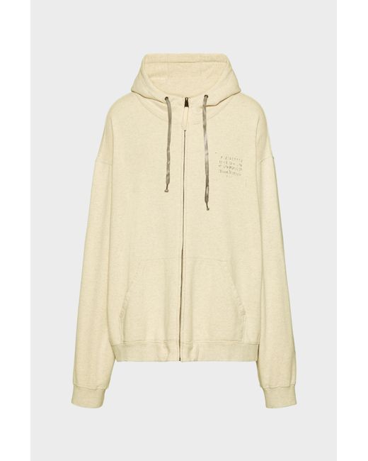 Maison Margiela Natural Stamp Logo Zip Hoodie for men