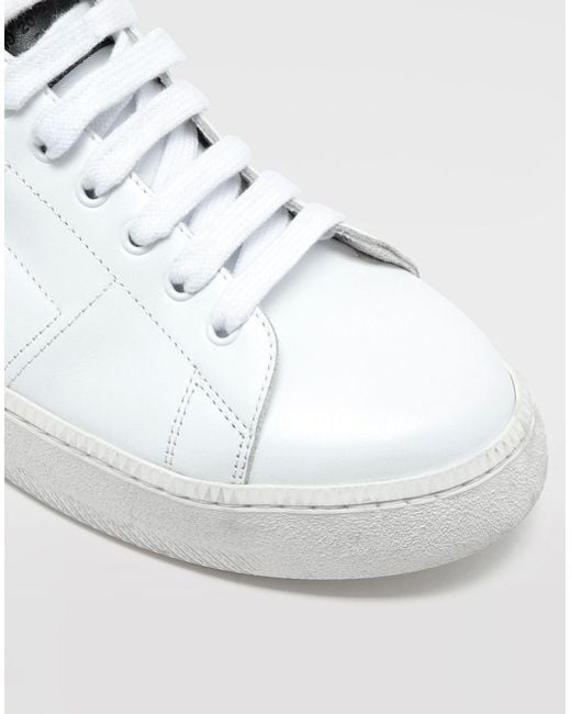 Maison Margiela Wedge Leather Tennis Shoes in White for Men - Lyst
