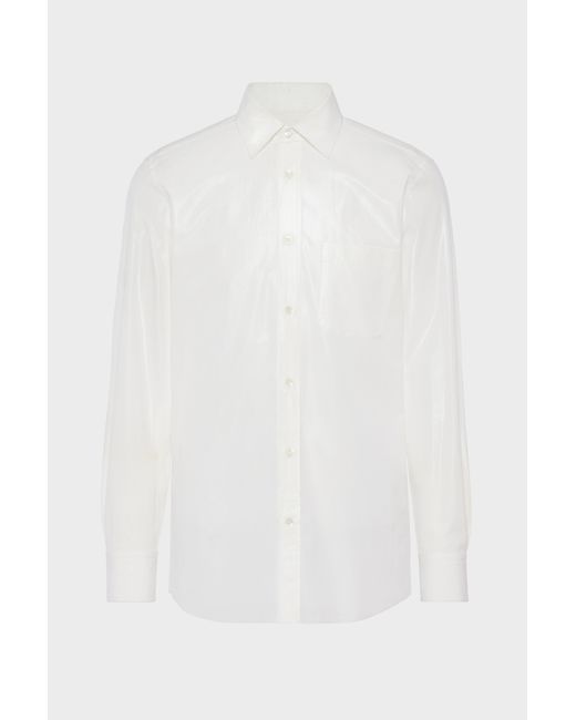 Maison Margiela White Foiled Cotton Poplin Shirt for men