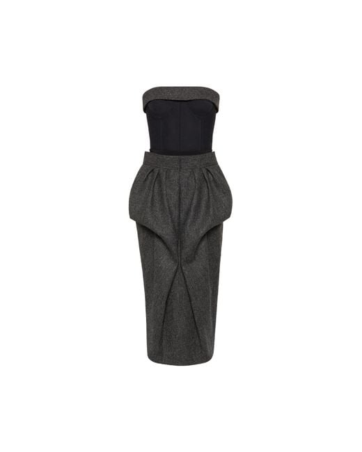 Maison Margiela Black Wool Bustier Dress