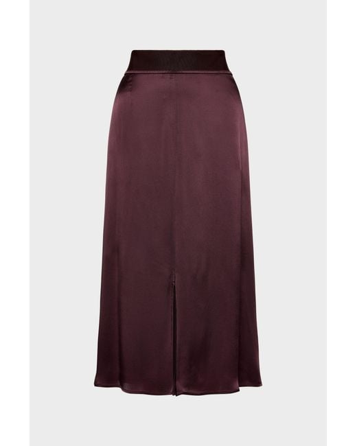 Maison Margiela Purple Washed Silk Satin Midi Skirt