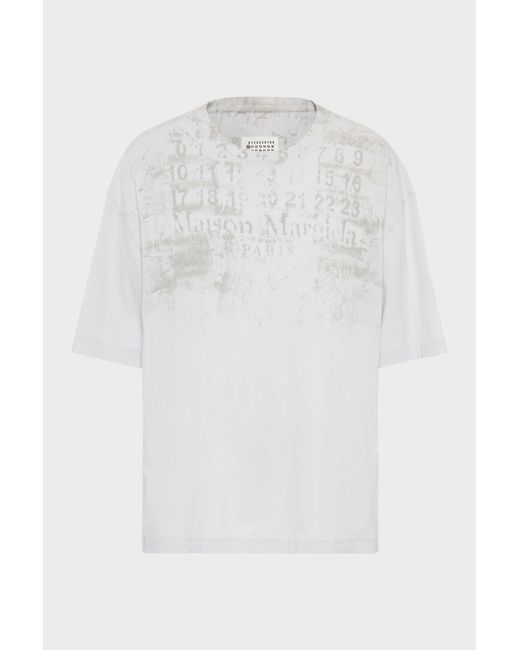 Maison Margiela White Numeric Cotton T-Shirt for men