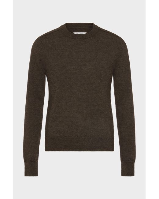 Maison Margiela Green Elbow Patch Wool Sweater for men