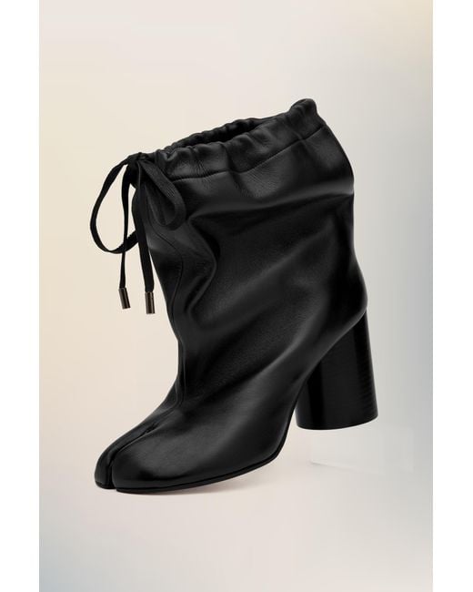 Maison Margiela Black Tabi Stiefeletten Mit Kordelzug, Frau, Größe