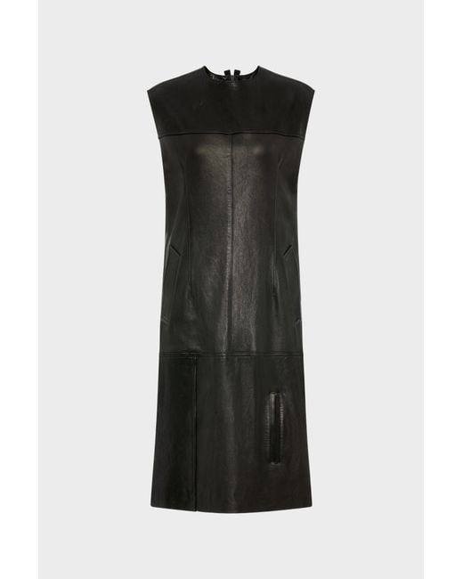 Maison Margiela Black Leather Midi Dress