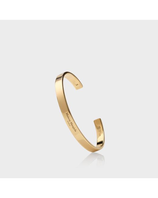 Maison Margiela Metallic Bracciale Rigido Piatto Con Logo