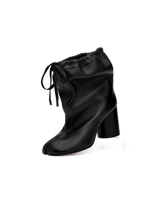 Maison Margiela Black Tabi Stiefeletten Mit Kordelzug, Frau, Größe