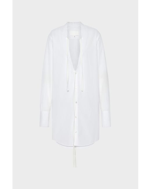 Maison Margiela White V-Neck Shirt Dress