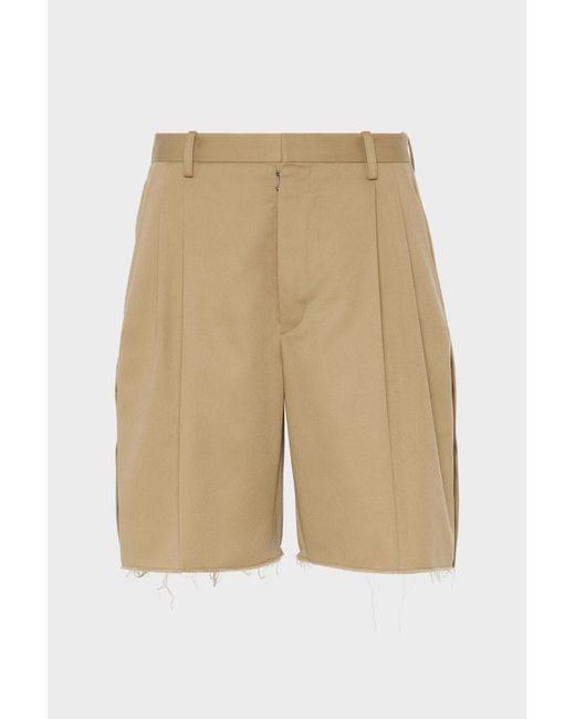 Maison Margiela Natural Tailored Cotton Shorts for men