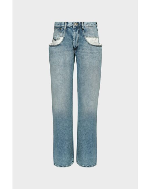 Maison Margiela Blue Straight Jeans With Contrasted Pockets