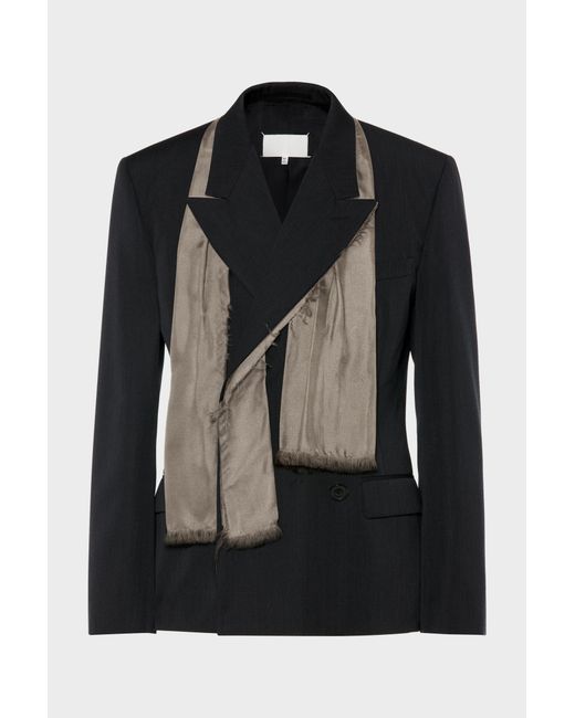 Maison Margiela Black Wool Scarf Jacket for men