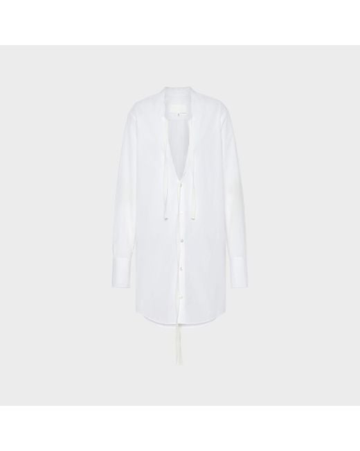 Maison Margiela White V-Neck Shirt Dress