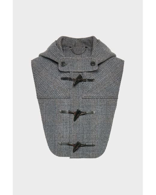 Maison Margiela Gray Checked Wool Cropped Vest for men