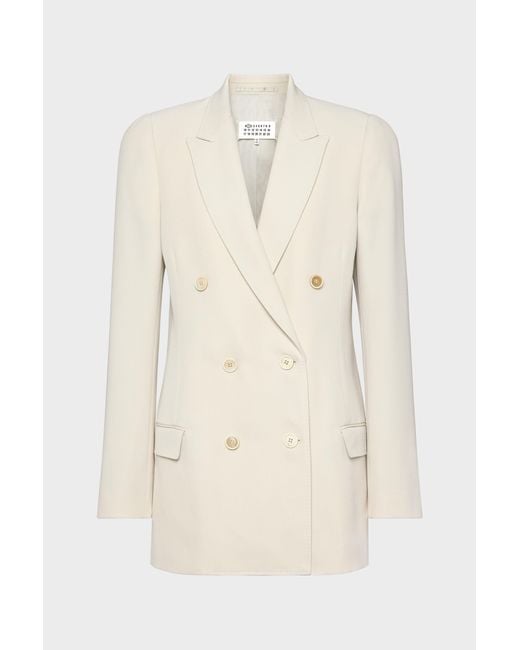 Maison Margiela Natural Wool Double-Breasted Blazer for men