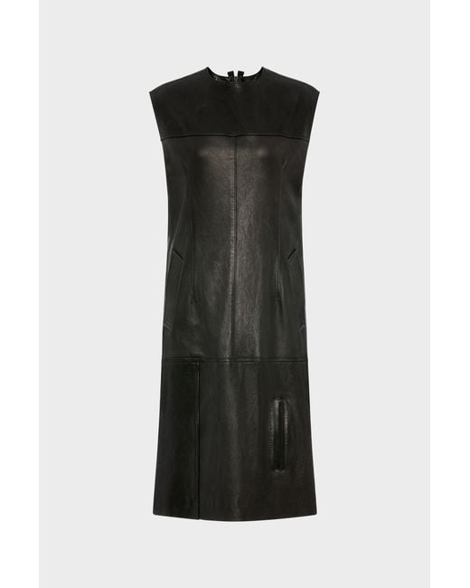 Maison Margiela Black Leather Midi Dress