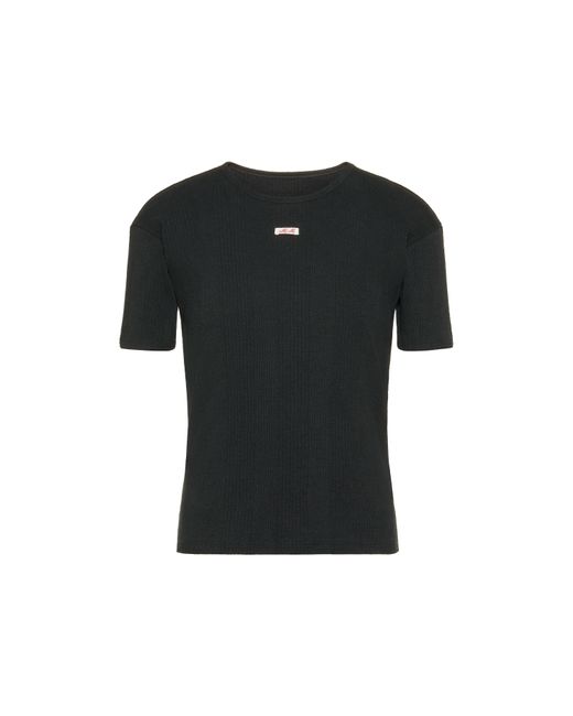 Maison Margiela Black Ribbed Cotton T-Shirt for men