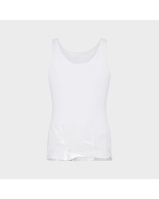 Maison Margiela White Taped Cotton Tank Top for men