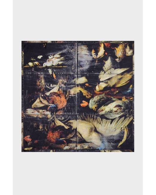 Maison Margiela Black Printed Silk Scarf