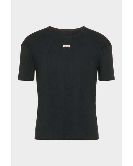 Maison Margiela Black Ribbed Cotton T-Shirt for men