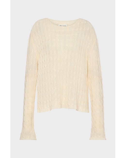 Maison Margiela White Wool Cashmere Crewneck