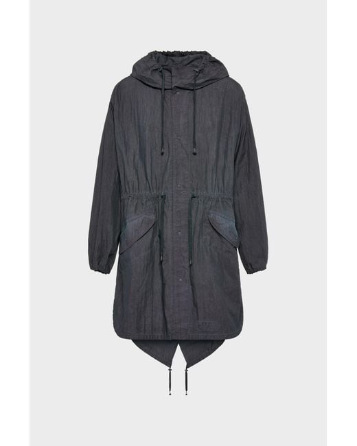 Maison Margiela Blue Hooded Parka Coat for men