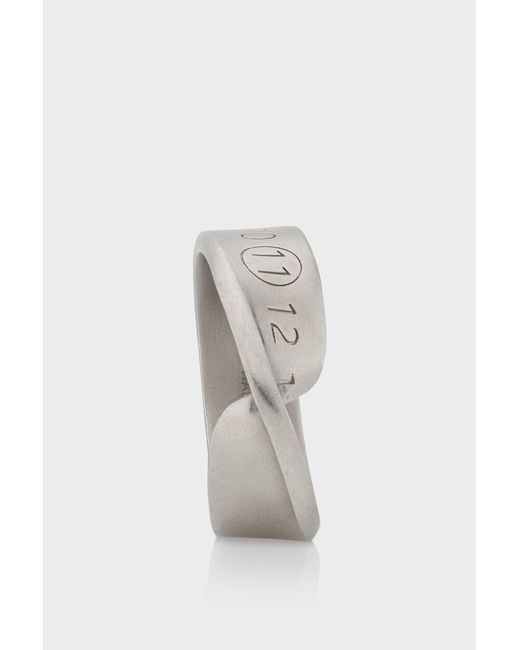Maison Margiela Gray Twisted Number Ring for men